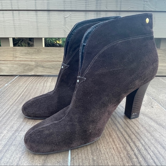 Franco Sarto Shoes - Franco Sarto Brown Suede leather slip on ankle boots size 7.5